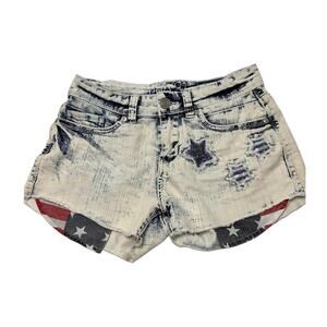 Rue 21 Size 0 Vintage Low Rise USA Sequin Star Embroidered Patches